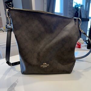 Coach Signature Dark Brown Crossbody Bag